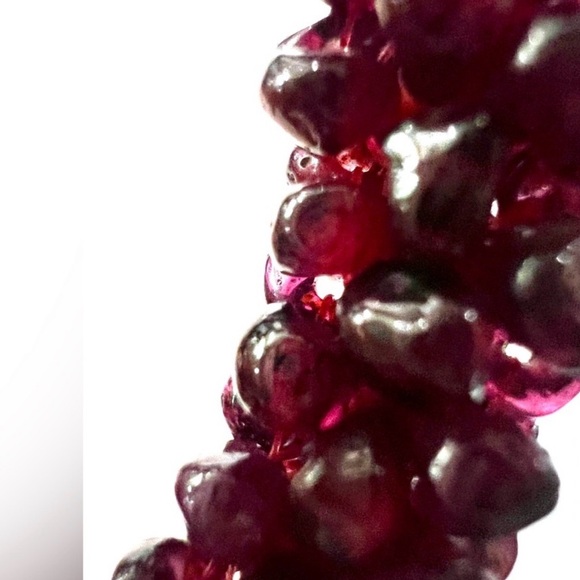 Genuine Garnet Beaded Bangle Bracelet
